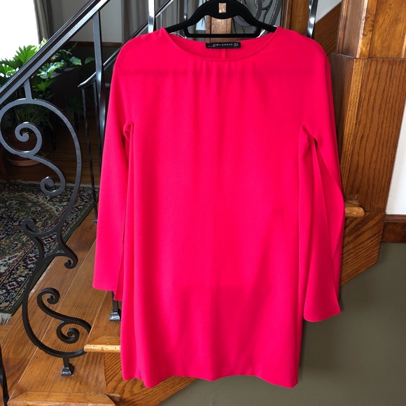zara pink cape dress